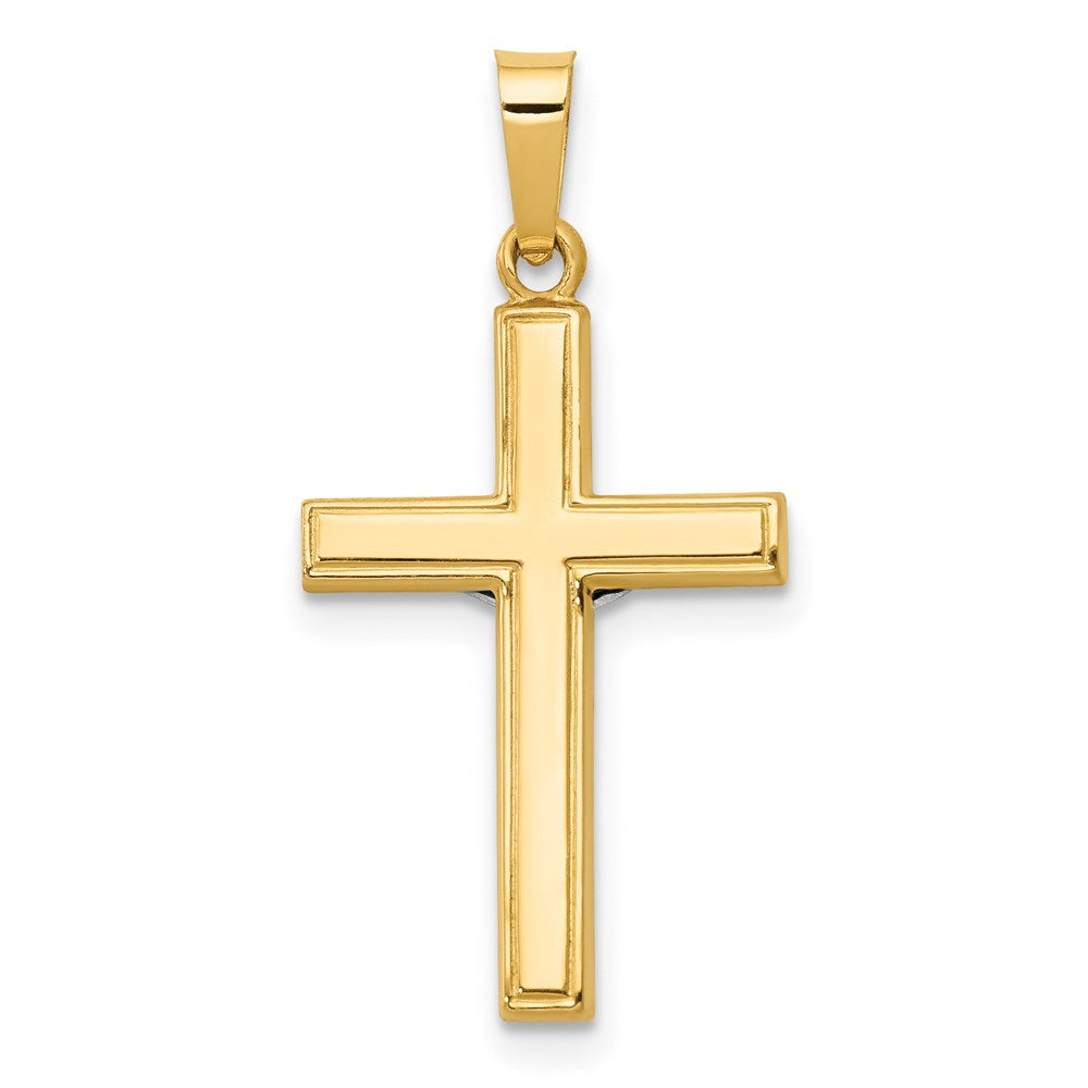 14K and White Rhodium Polished Inri Crucifix Pendant