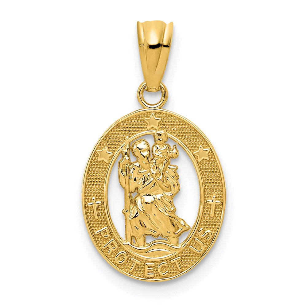 Polished;14k Yellow gold;Textured;Textured back;Cut-out