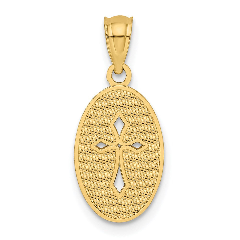 14k Polished Small Cross Medal Pendant