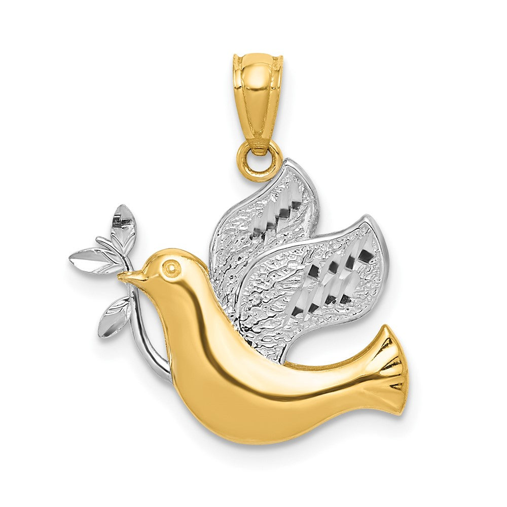 Polished;Open back;14K Yellow gold & rhodium;Textured back
