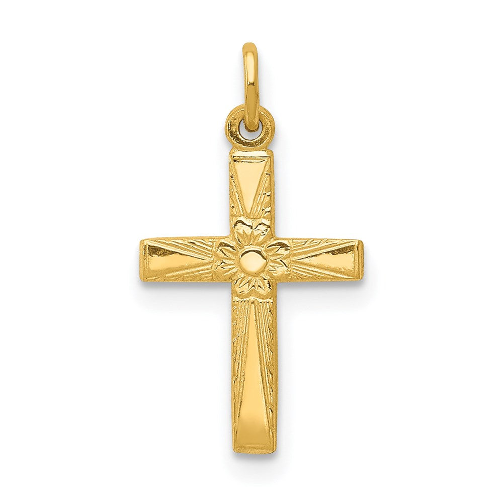 Solid;Polished;Die struck;14k Yellow gold;Flat back;Engravable