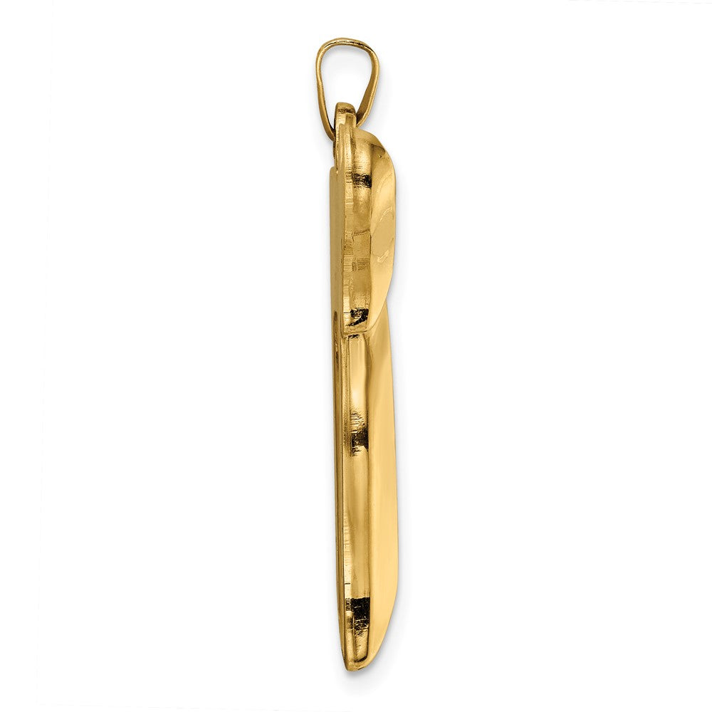 14k Polished Large Hollow Chai Symbol Pendant