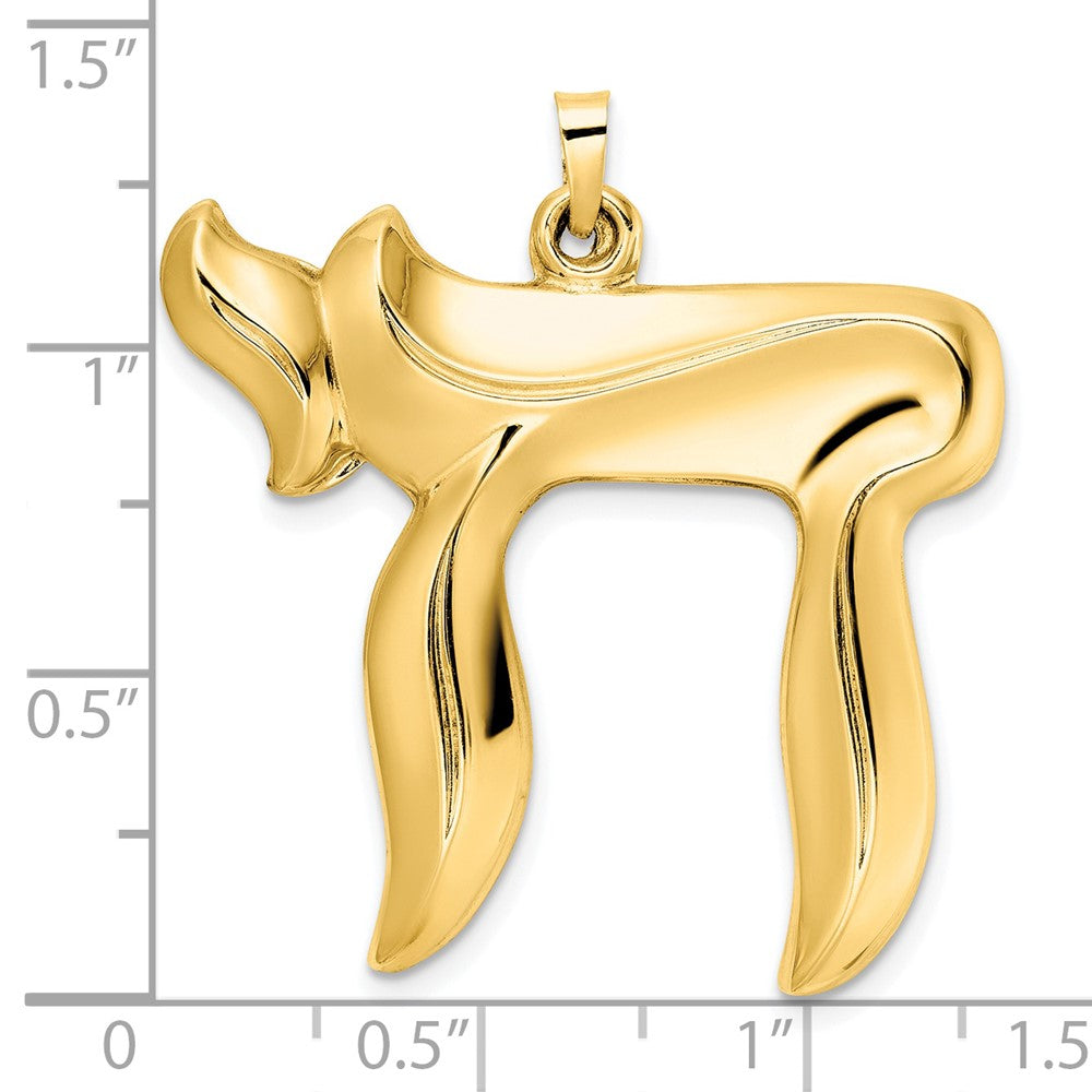 14k Polished Large Hollow Chai Symbol Pendant