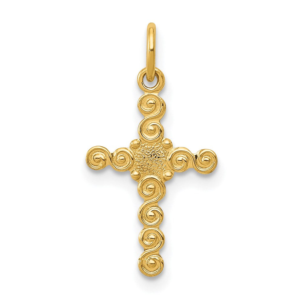 Solid;Polished;Die struck;14k Yellow gold;Flat back