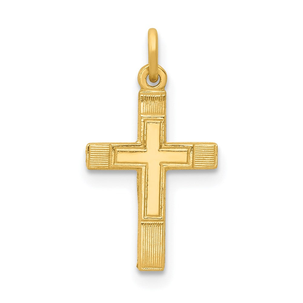 Solid;Polished;Die struck;14k Yellow gold;Flat back;Engravable