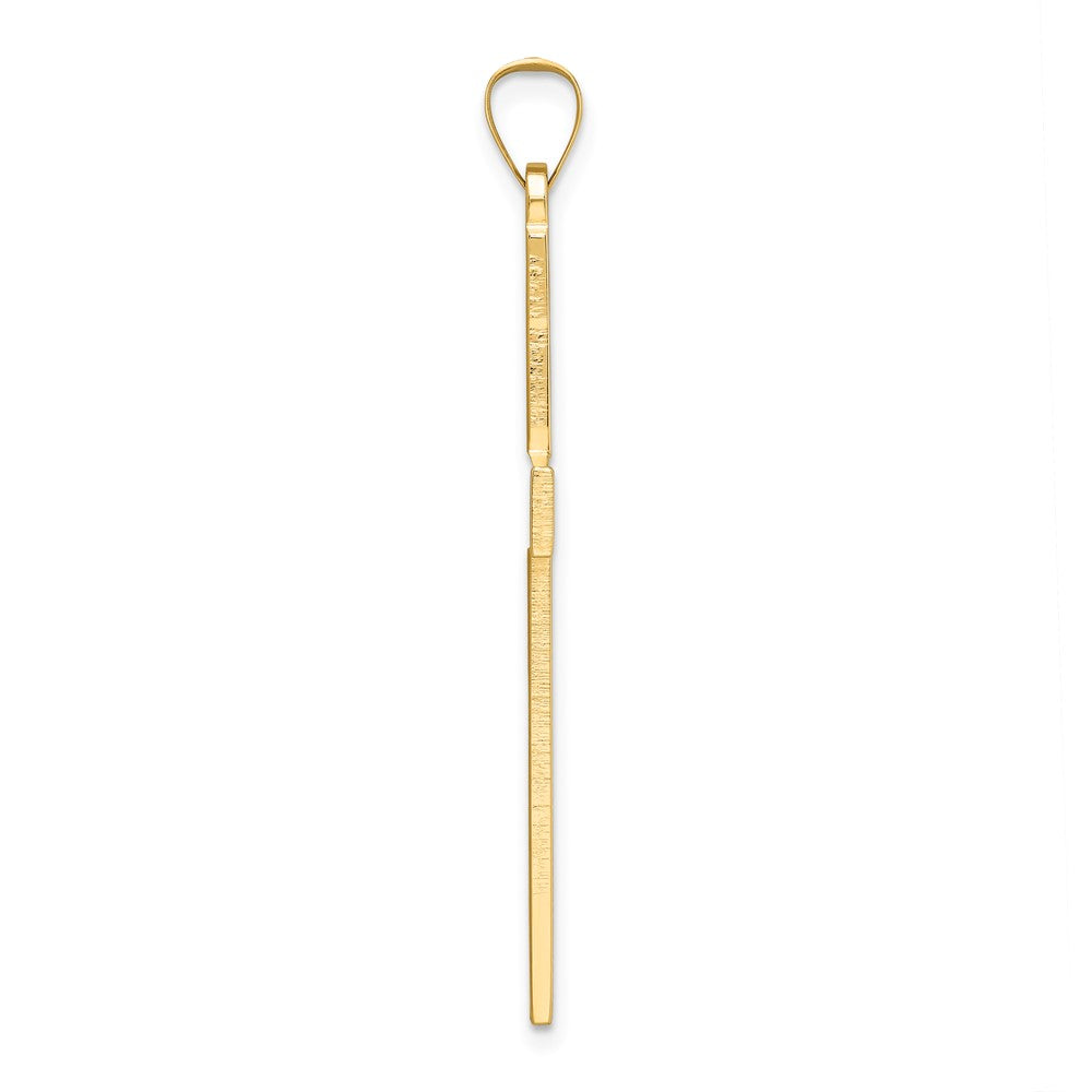 14k Large Polished Solid Cross Pendant