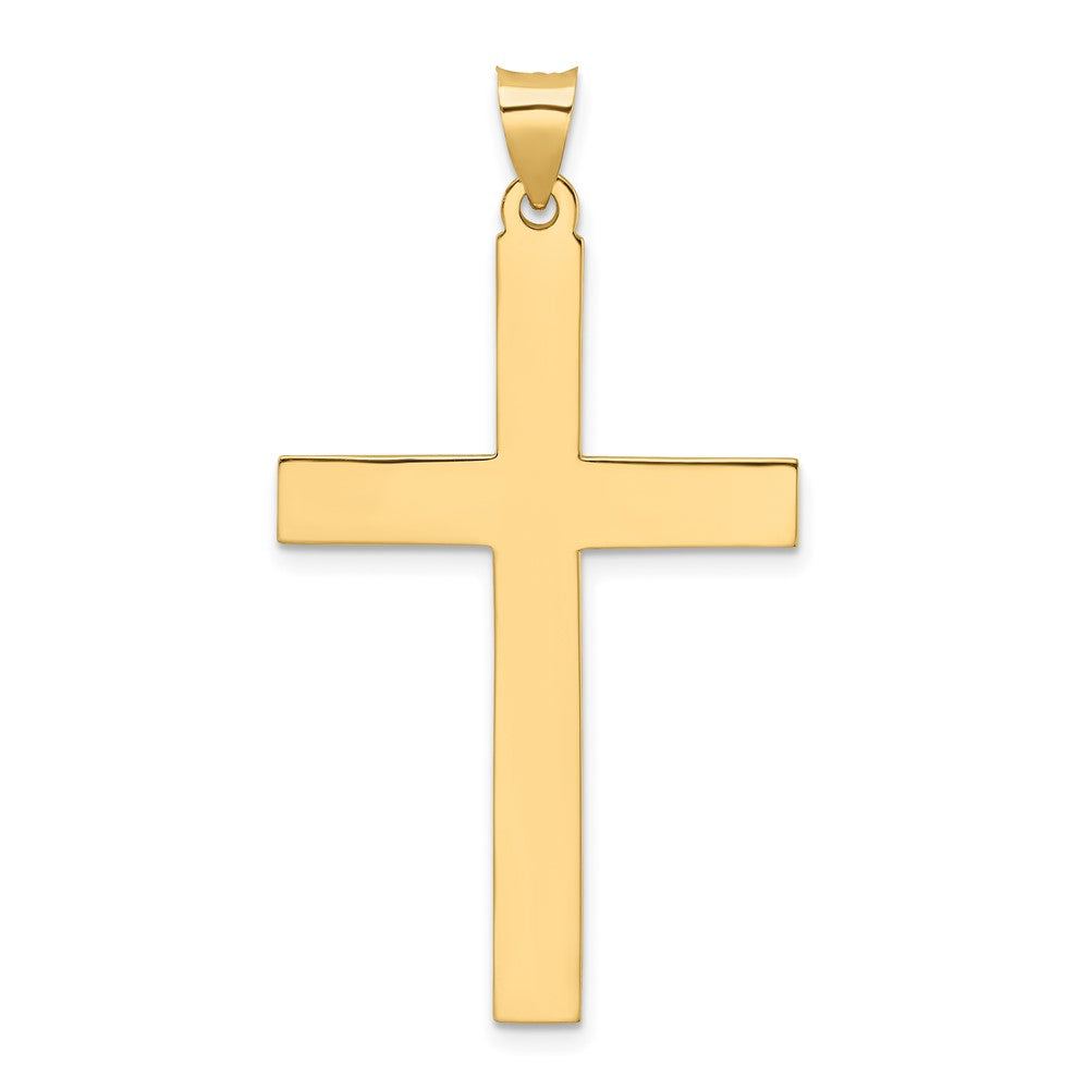 14k Large Polished Solid Cross Pendant