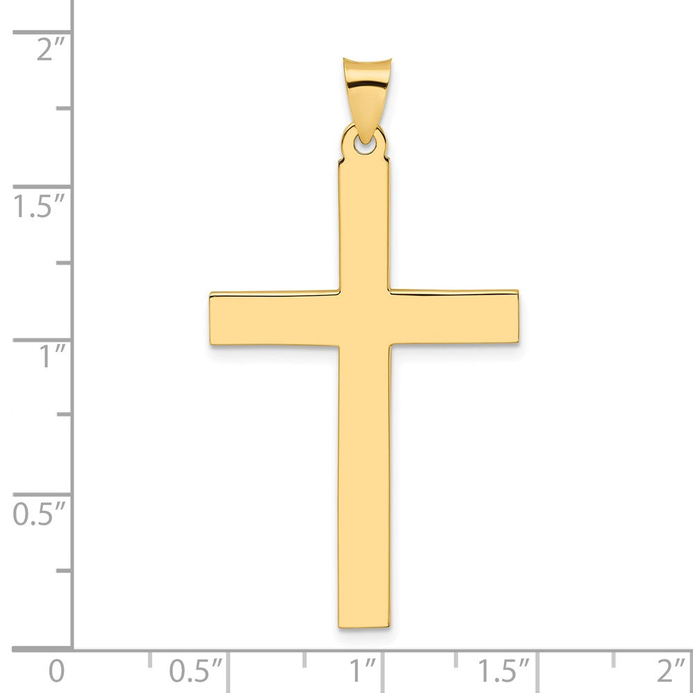 14k Large Polished Solid Cross Pendant