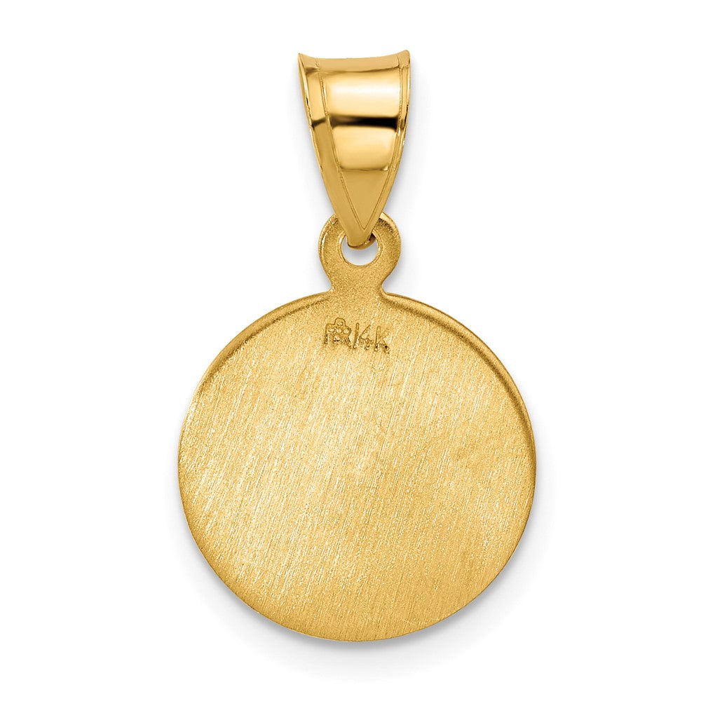 14k Polished and Satin Solid St Jude Thaddeus Medal Round Charm