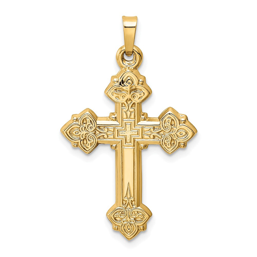 Polished;Die struck;14k Yellow gold;Flat back;Hollow;Not engraveable;Satin Back