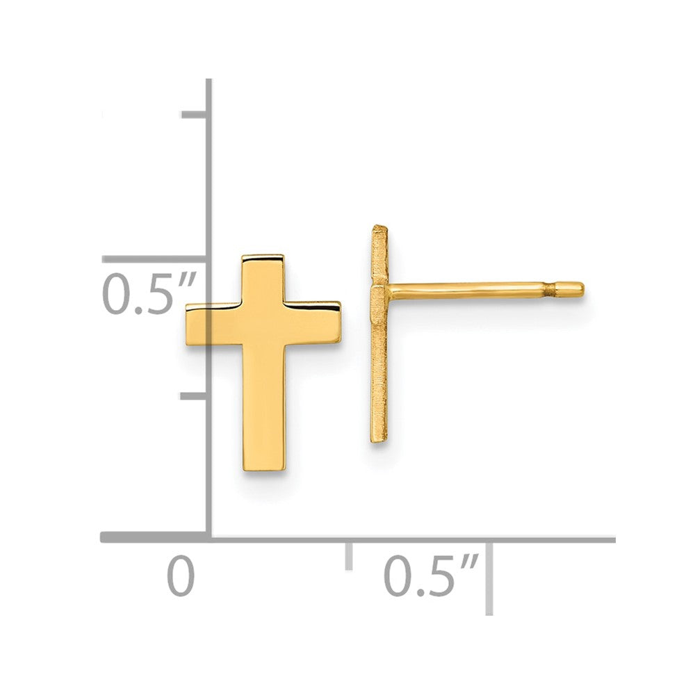 14k Polished Cross Post Earrings