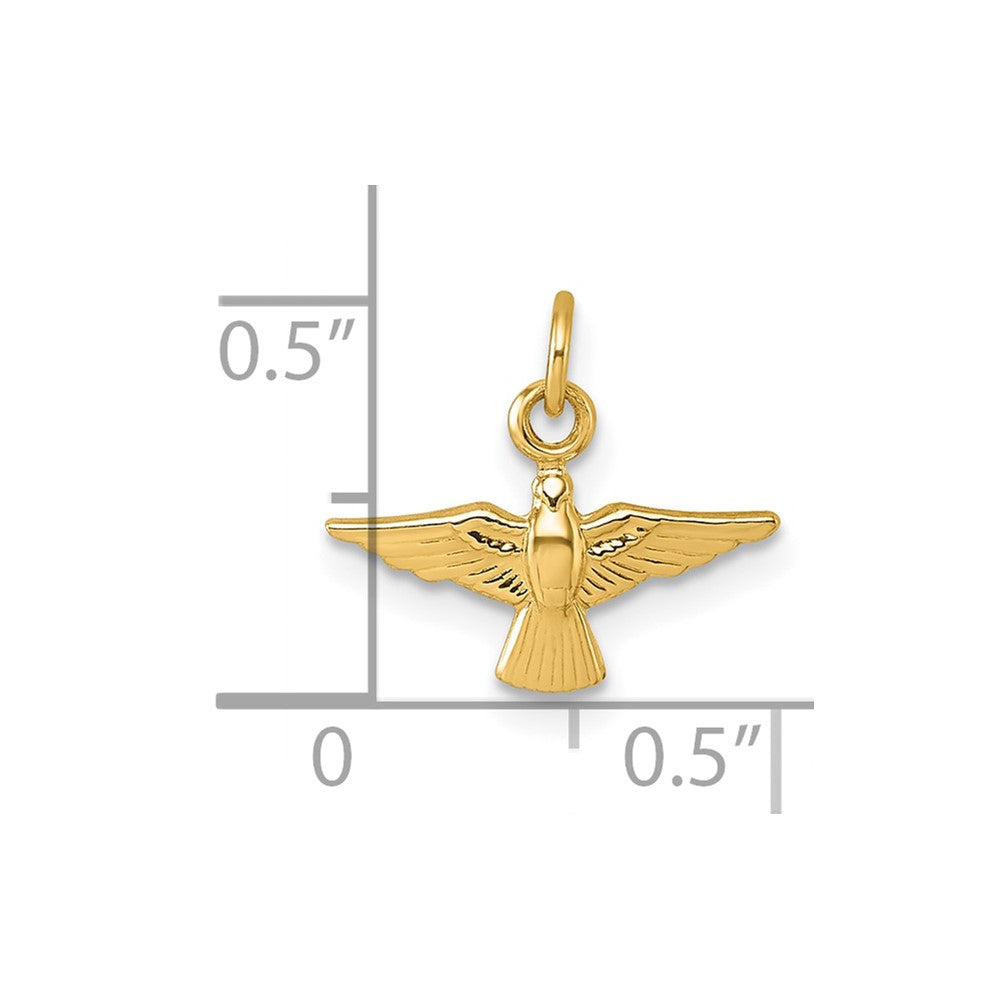 14k Polished Flying Dove Pendant
