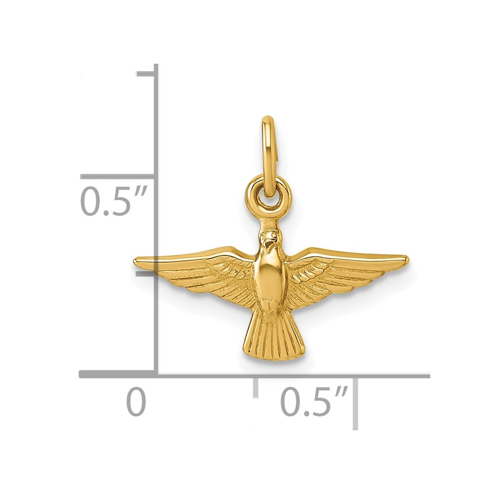 14k Polished Flying Dove Pendant