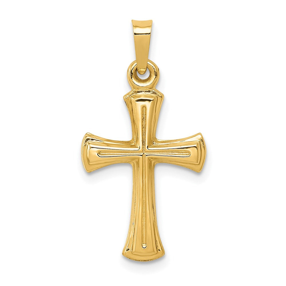 Polished;Die struck;14k Yellow gold;Flat back;Hollow