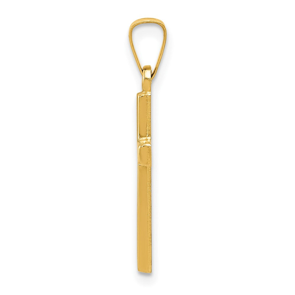 14k Diamond-cut Small Hollow Cross Pendant