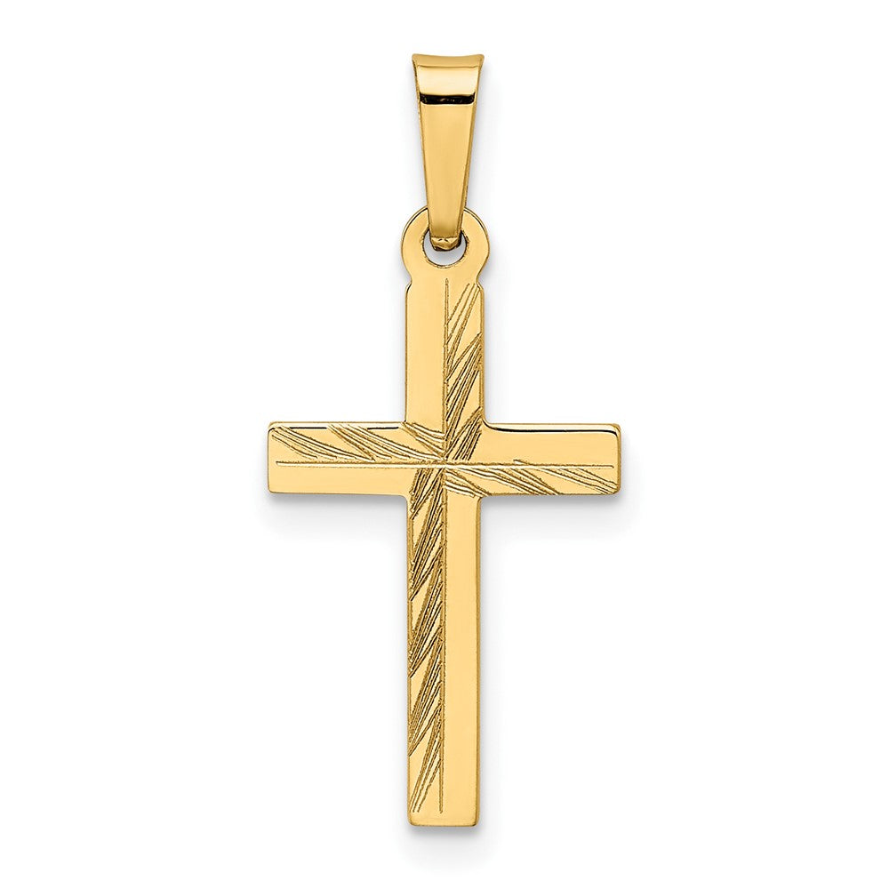 Diamond-cut;Polished;Die struck;14k Yellow gold;Flat back;Hollow