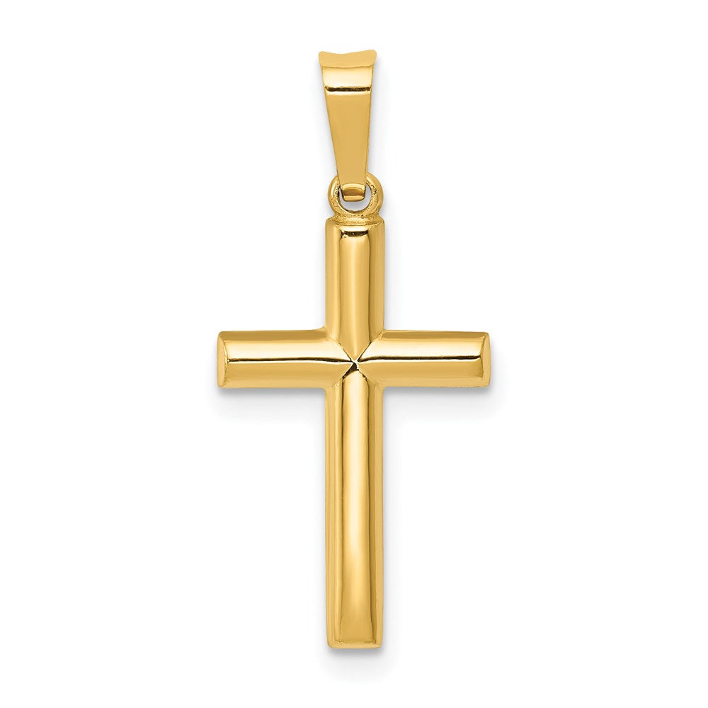 Polished;Die struck;14k Yellow gold;Flat back;Hollow;Polished back