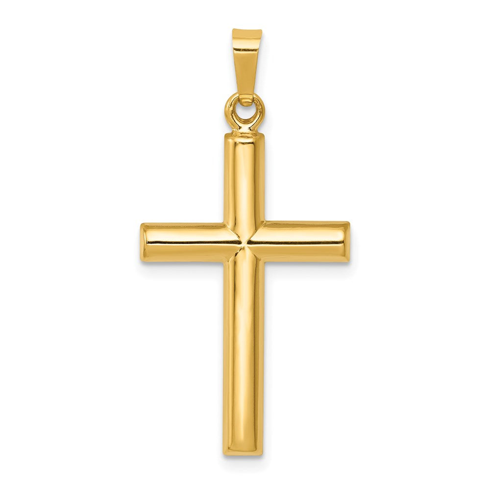 Polished;Die struck;14k Yellow gold;Flat back;Hollow;Polished back