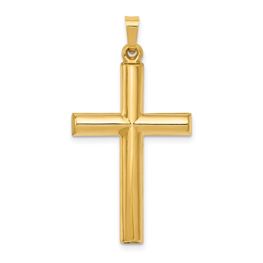 Polished;Die struck;14k Yellow gold;Flat back;Hollow;Polished back