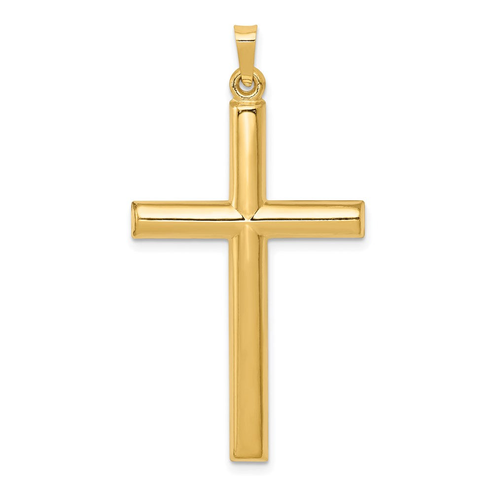 Polished;Die struck;14k Yellow gold;Flat back;Hollow;Polished back
