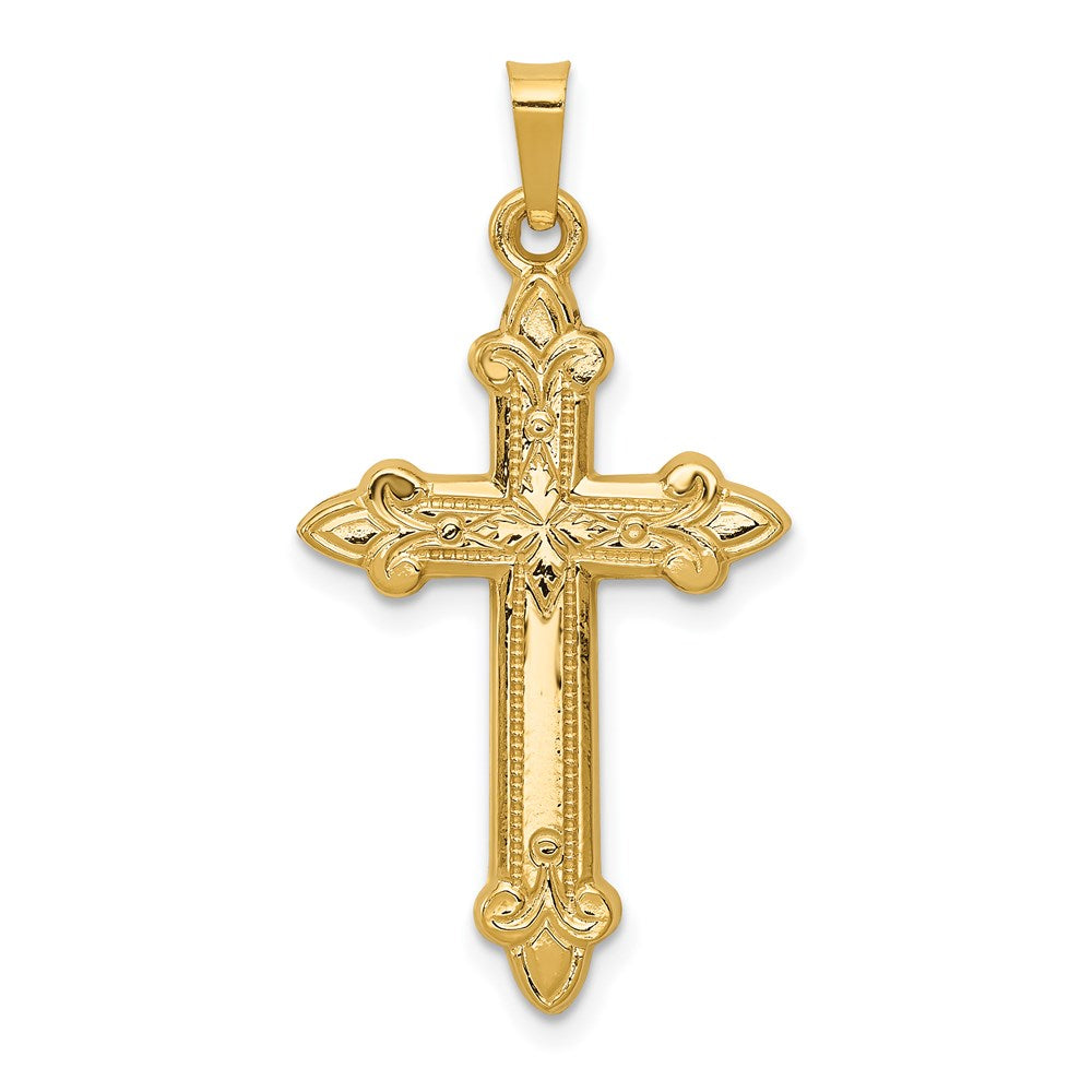 Polished;Die struck;14k Yellow gold;Flat back;Hollow;Polished back