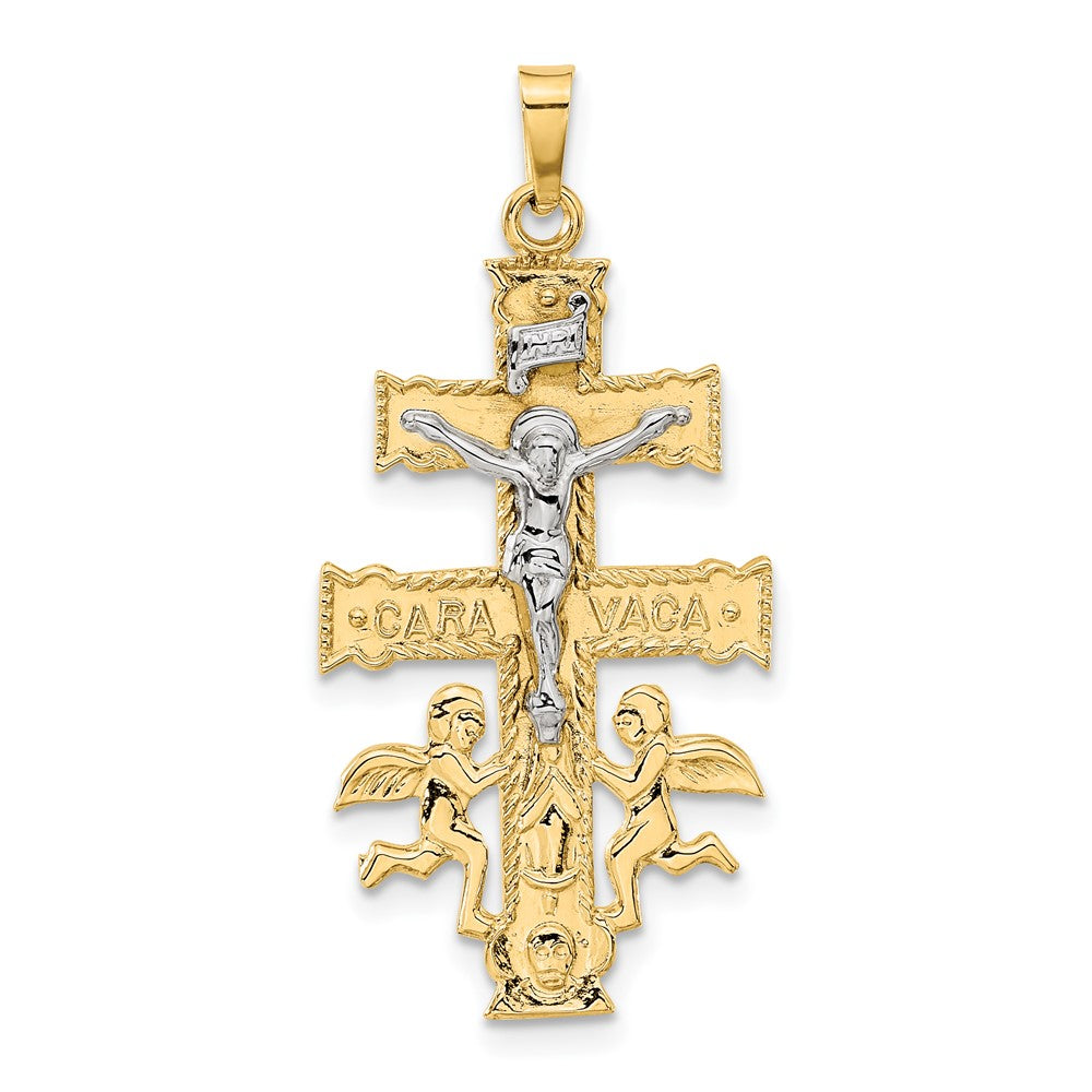 Solid;Polished;Die struck;14K Two-tone;Flat back;Polished back