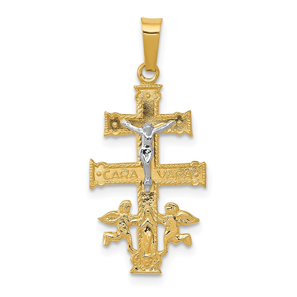 Solid;Polished;Die struck;14K Two-tone;Flat back;Polished back