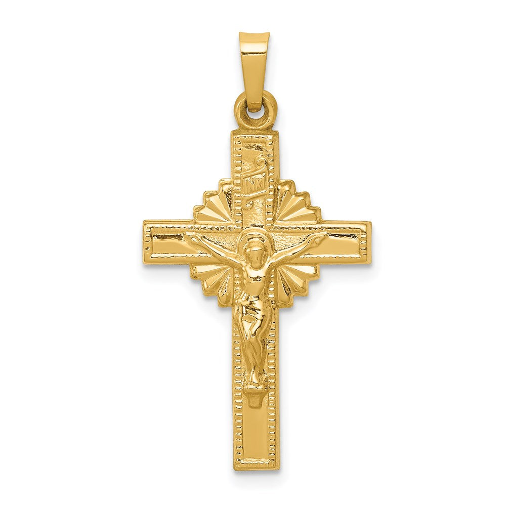 Polished;Die struck;14k Yellow gold;Hollow;Polished back