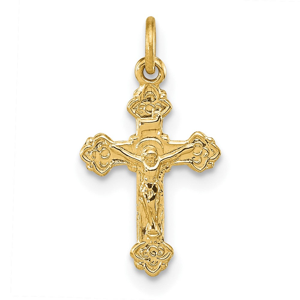 Casted;Polished;Satin;14k Yellow gold;Flat back;Hollow