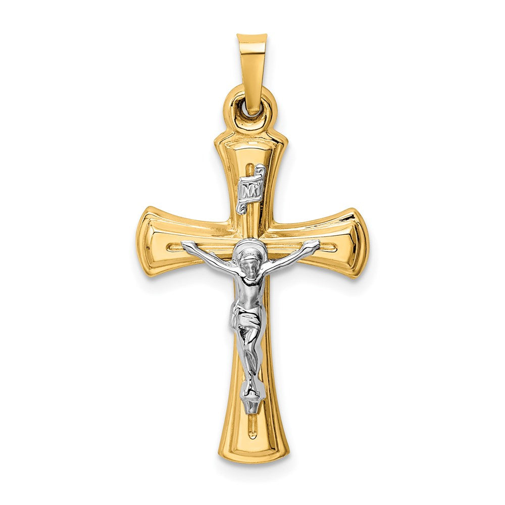 Polished;Die struck;14K Two-tone;Hollow;Polished back