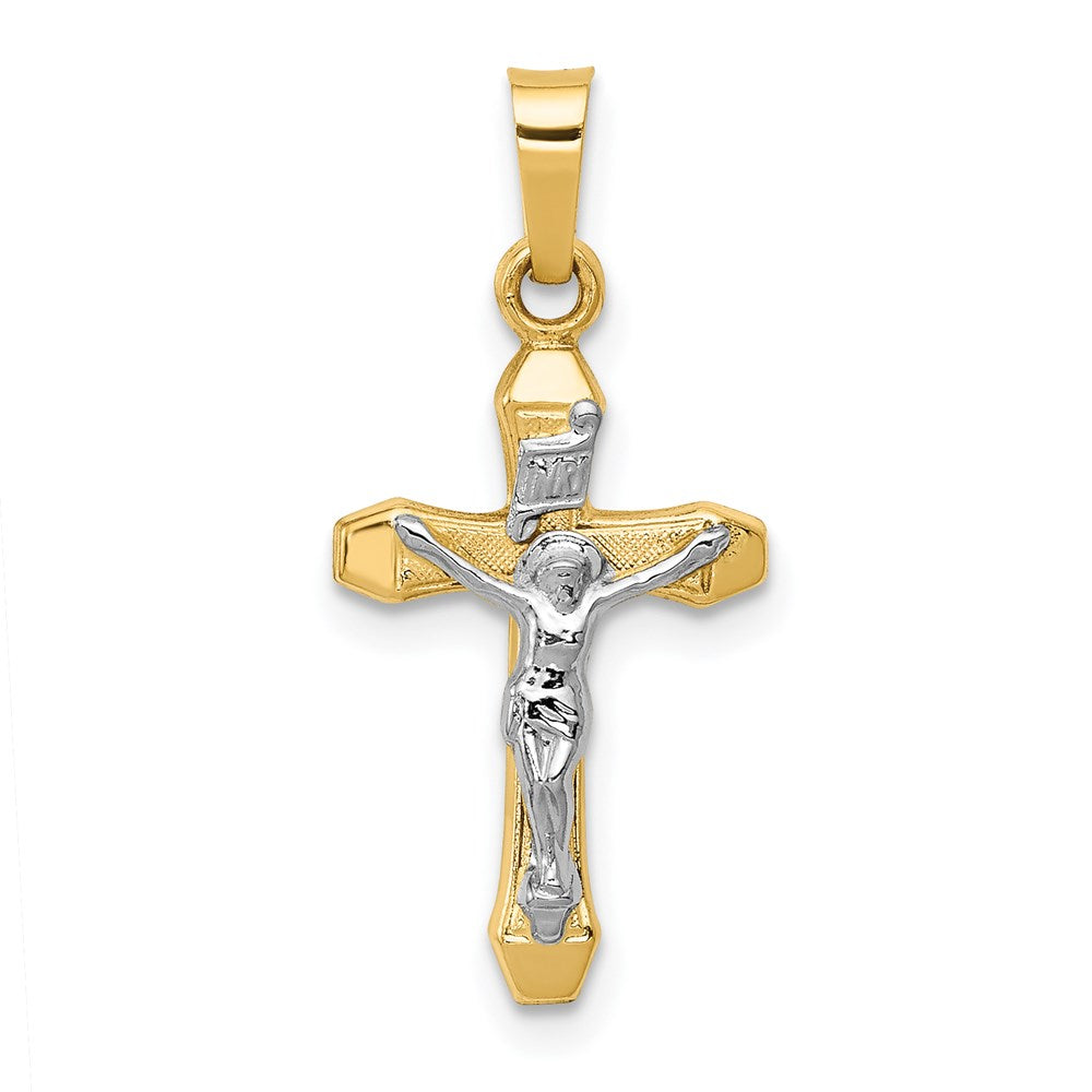 Polished;Die struck;14K Two-tone;Flat back;Hollow;Engravable;Polished back