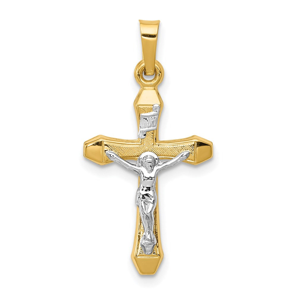 Polished;Die struck;14K Two-tone;Flat back;Hollow;Engravable;Polished back