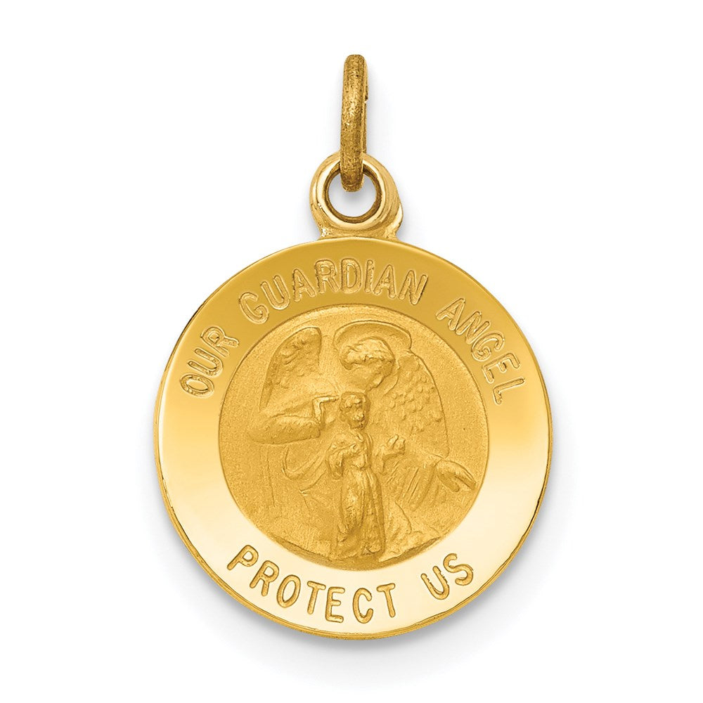 Solid;Die struck;14k Yellow gold;Engravable;Polished back;Polished & satin