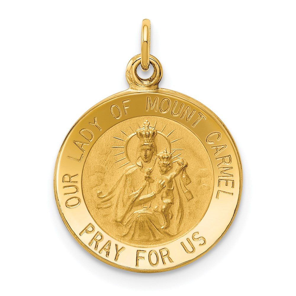 Solid;Polished;Satin;Die struck;14k Yellow gold;Flat back;Engravable;Polished back