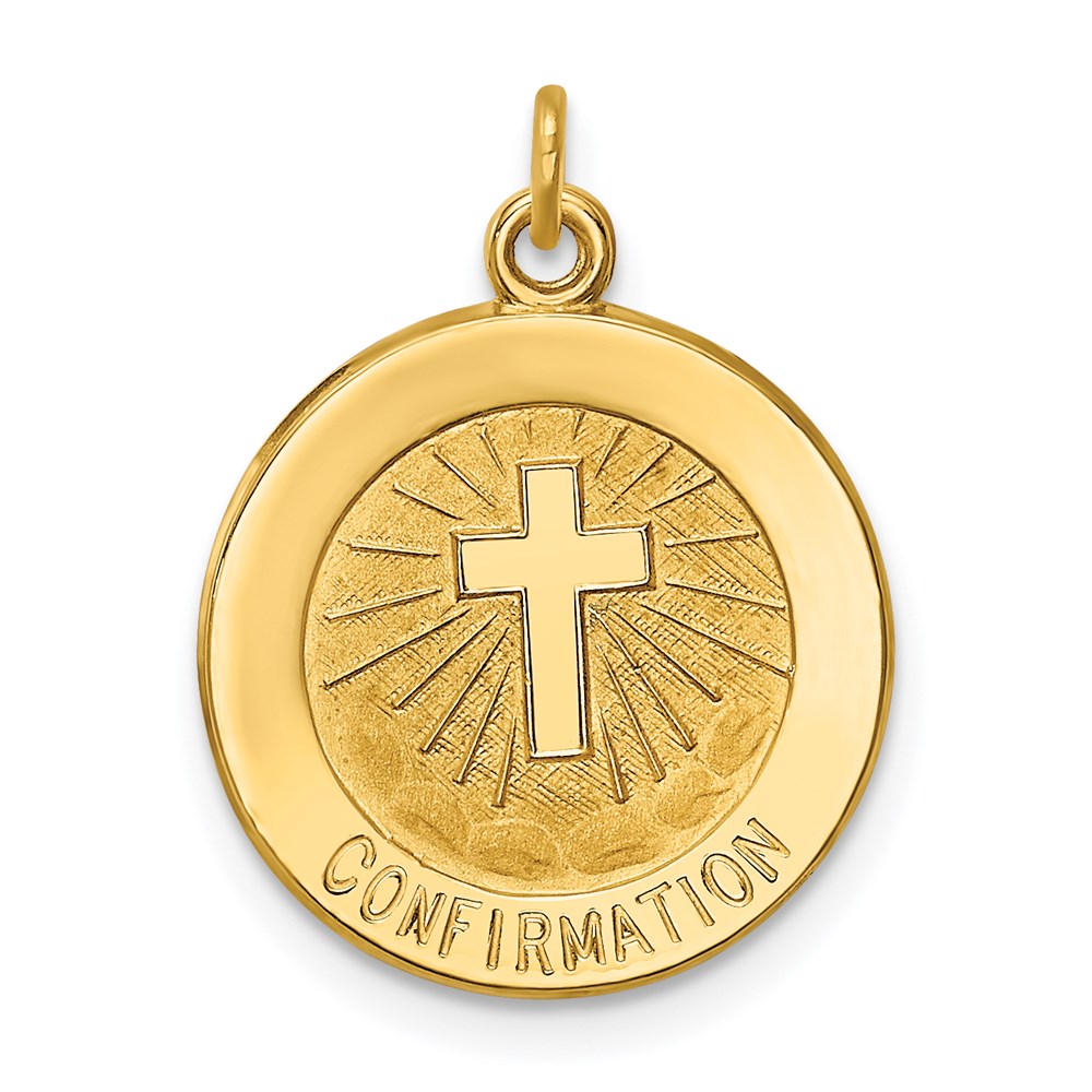 Solid;Polished;Satin;Die struck;14k Yellow gold;Flat back;Engravable;Polished back