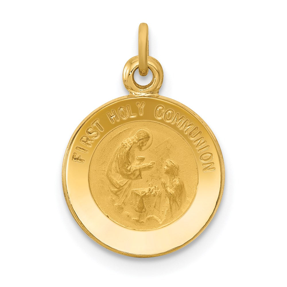 Die struck;14k Yellow gold;Engravable;Polished back;Polished & satin