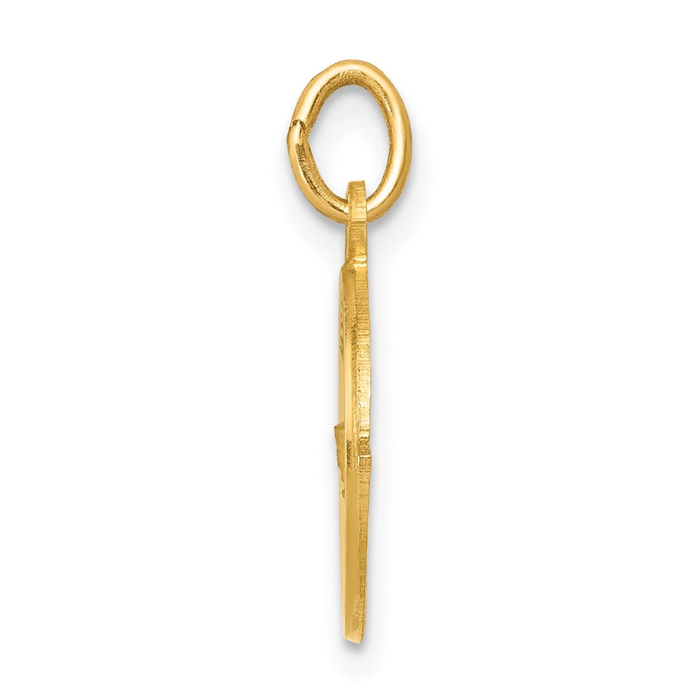 14k Polished and Satin Solid HOLY COMMUNION Round Charm