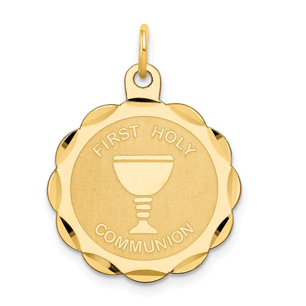 Polished;14k Yellow gold;Stamped;Engravable;Polished back;Faceted;Laser Etched