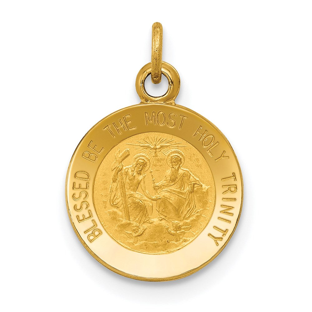 Solid;Die struck;14k Yellow gold;Engravable;Polished back;Polished & satin