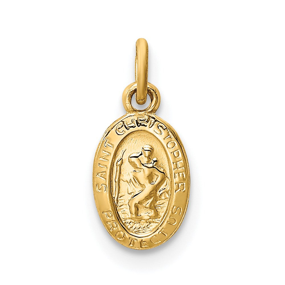 Solid;Polished;Die struck;14k Yellow gold;Flat back;Polished back;Not engraveable by QG
