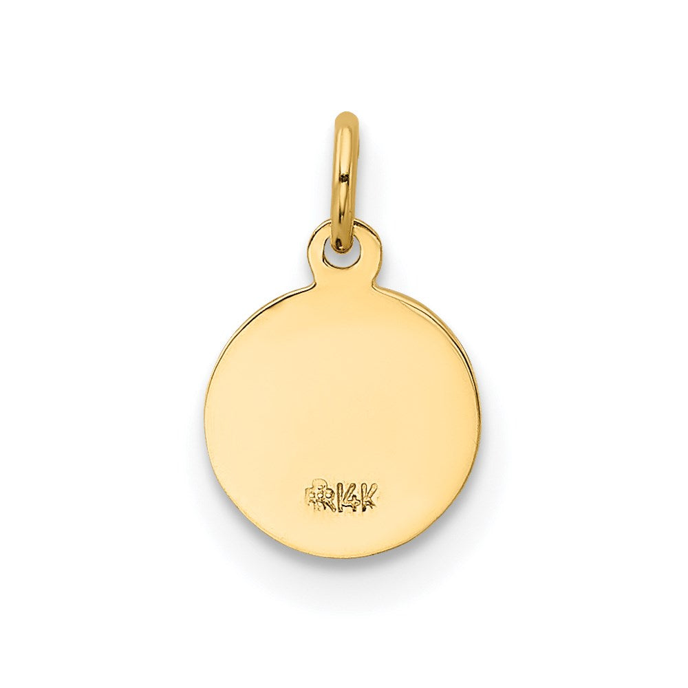 14k Polished Solid Mini Saint Christopher Medal Round Charm