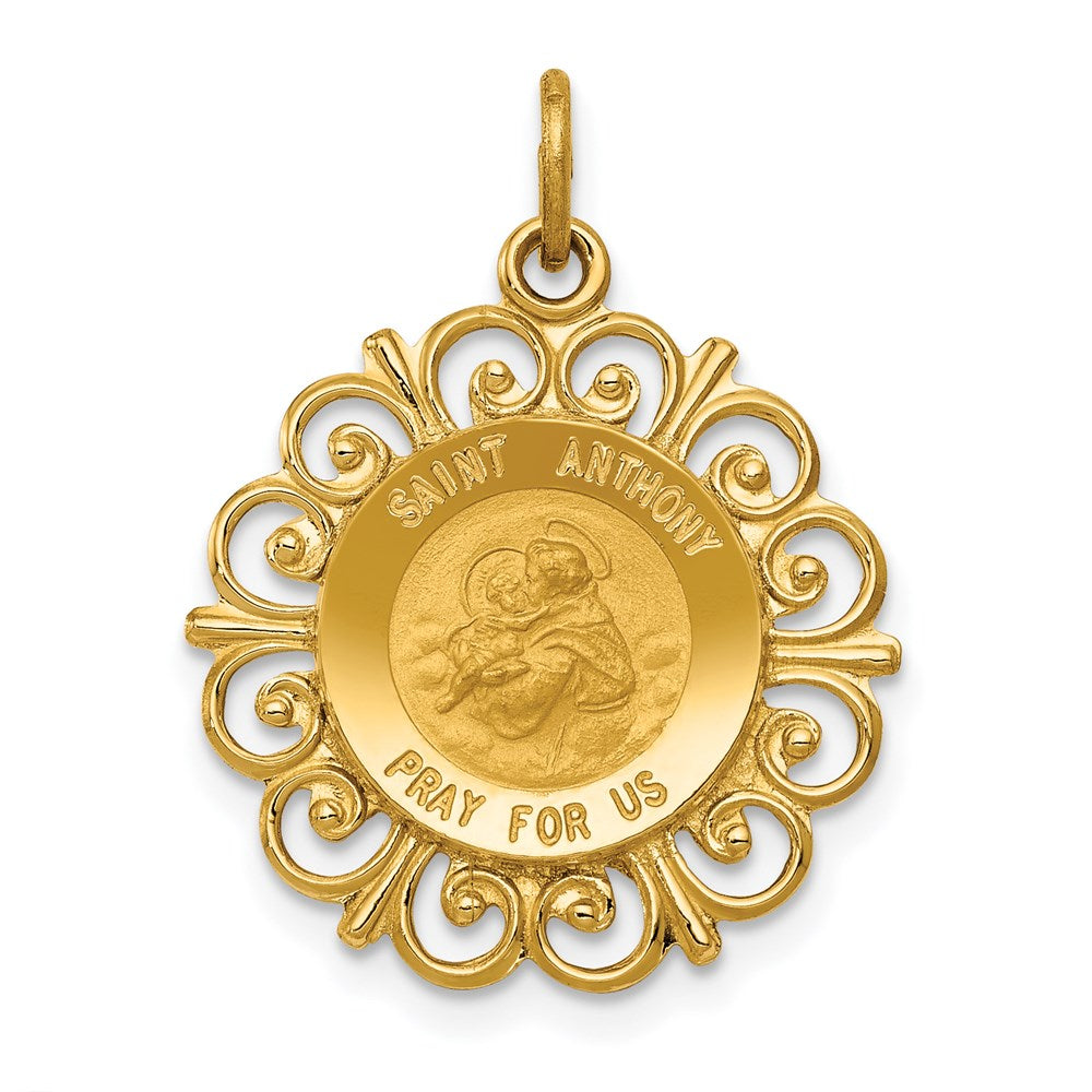 Solid;Polished;Satin;Die struck;14k Yellow gold;Flat back;Polished back;Not engraveable by QG