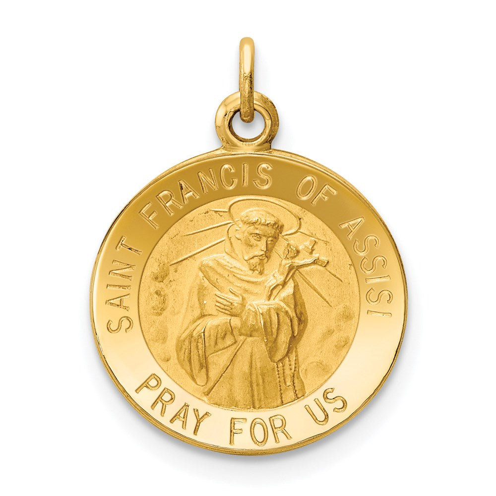 Solid;Polished;Satin;Die struck;14k Yellow gold;Engravable;Polished back