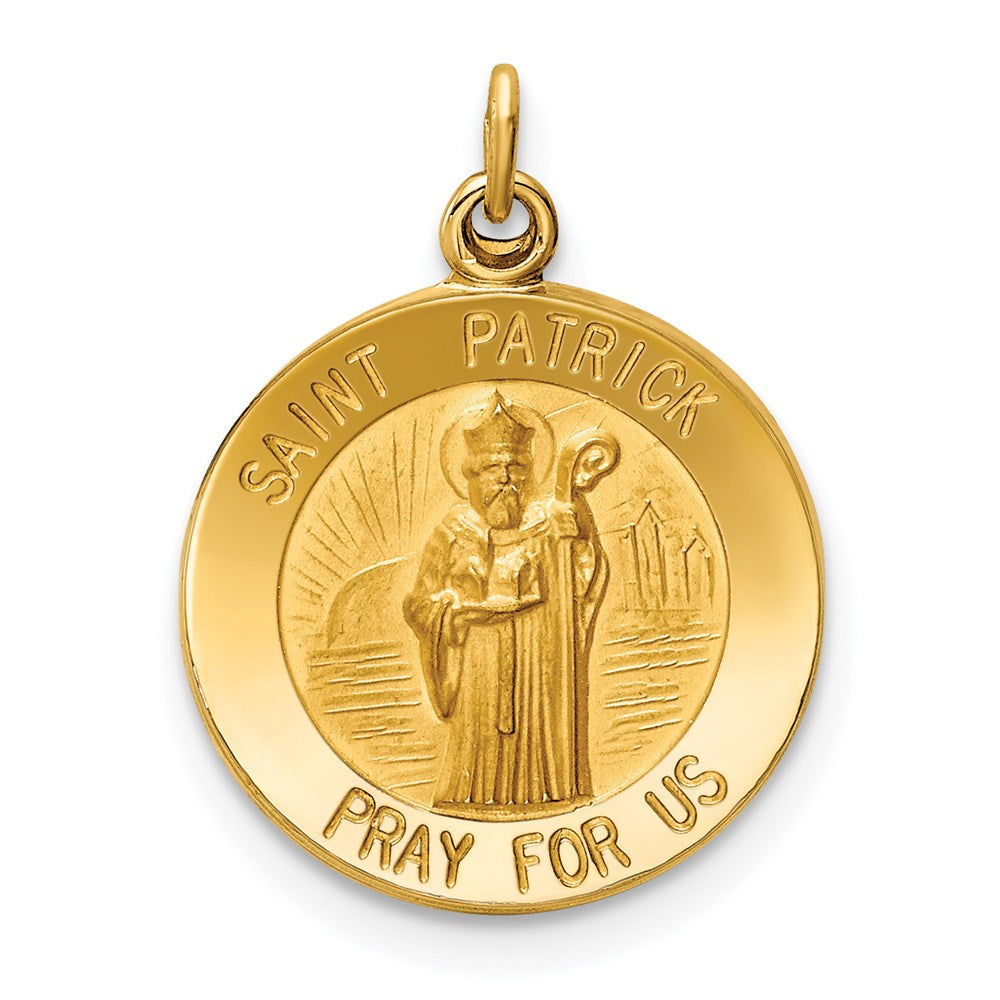Solid;Die struck;14k Yellow gold;Engravable;Polished back;Polished & satin