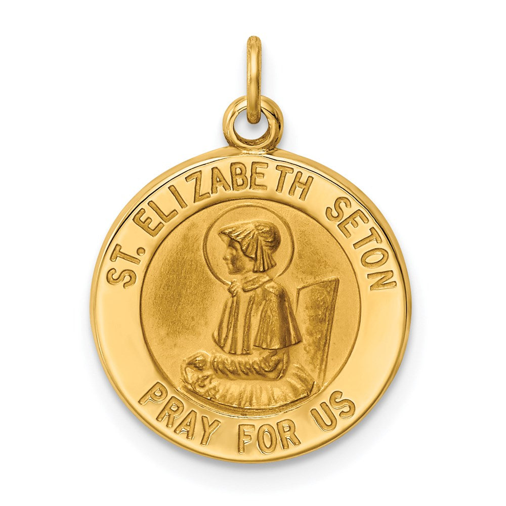 Solid;Polished;Satin;Die struck;14k Yellow gold;Engravable;Polished back