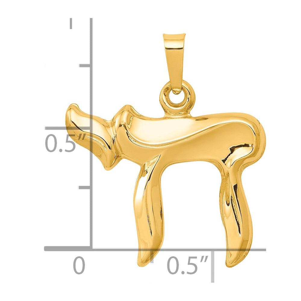 14K Polished Chai Pendant