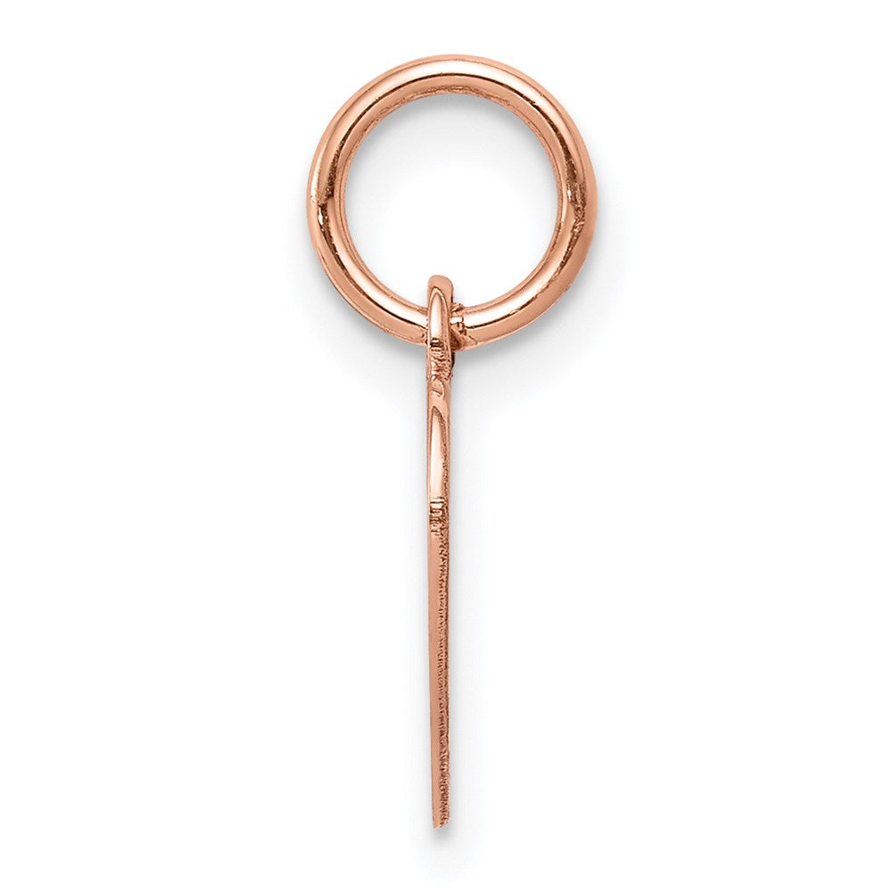 14k Rose Gold Plain .013 Gauge Engraveable Heart 12x10mm Disc Charm