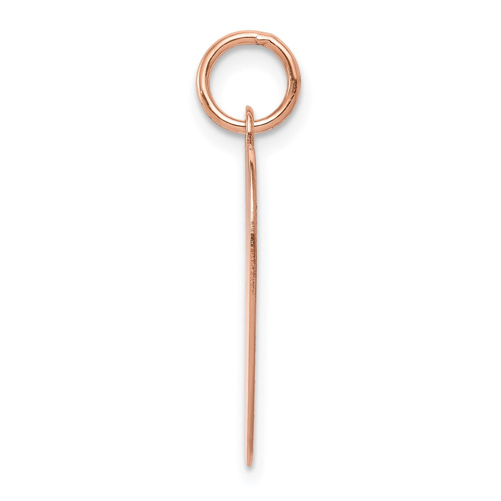 14k Rose Gold Plain .013 Gauge Engraveable Heart 21x20mm Disc Charm