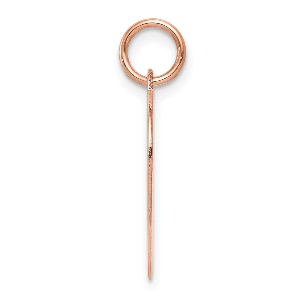 14k Rose Gold Plain .027 Gauge Engravable Heart 19x18mm Disc Charm