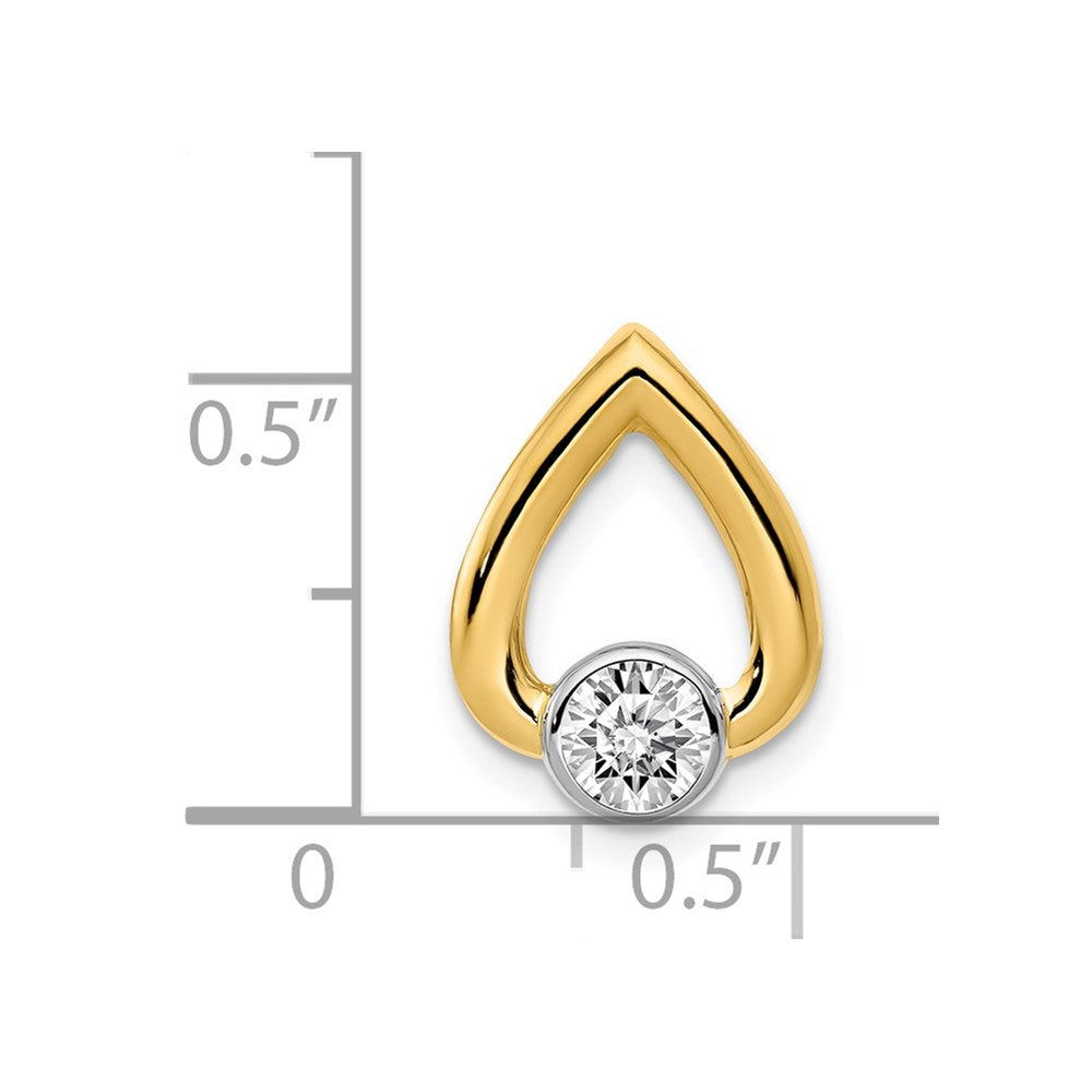 14k Holds 4mm Stone Teardrop Chain Slide Mounting